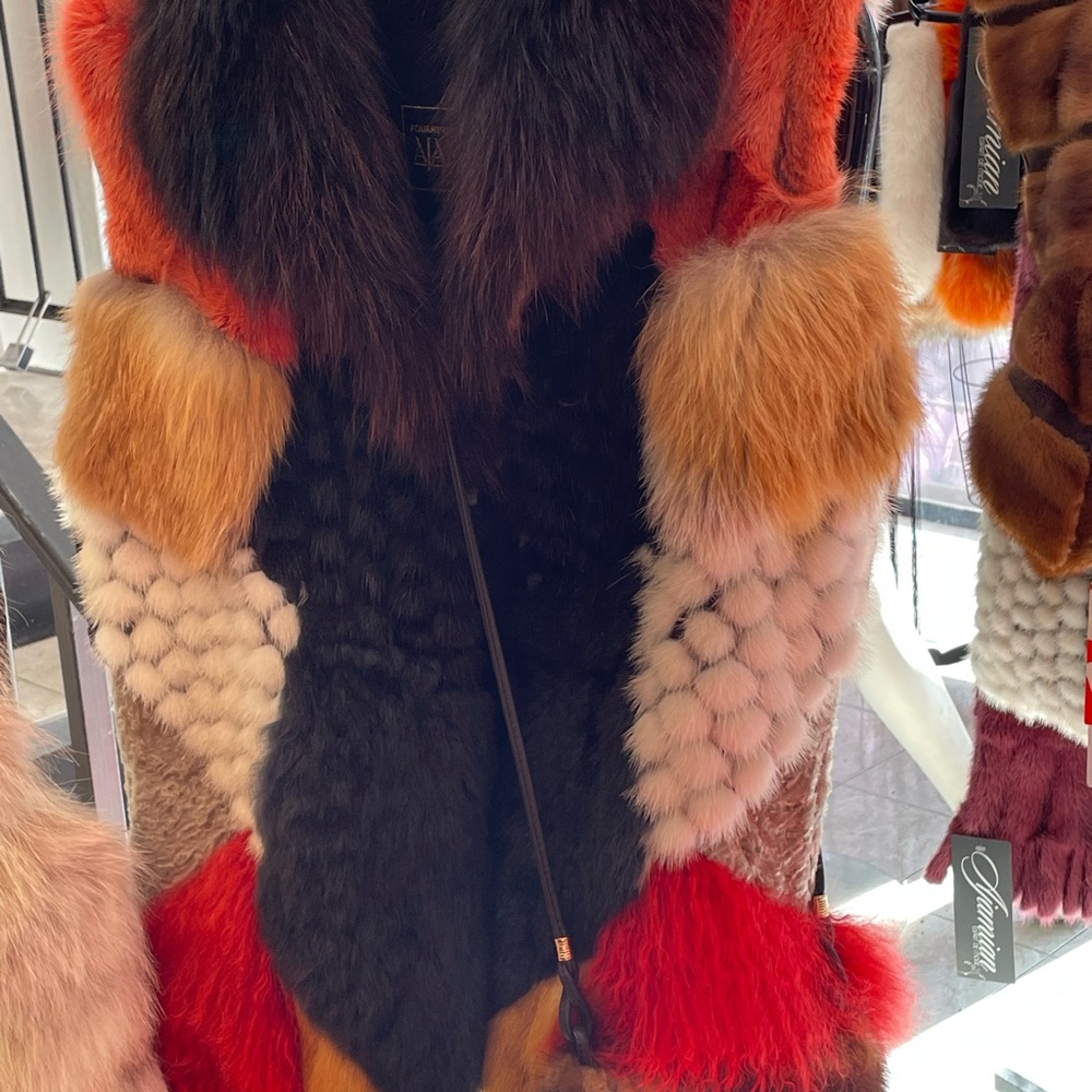 Luxurious Multicolor Fur Jacket